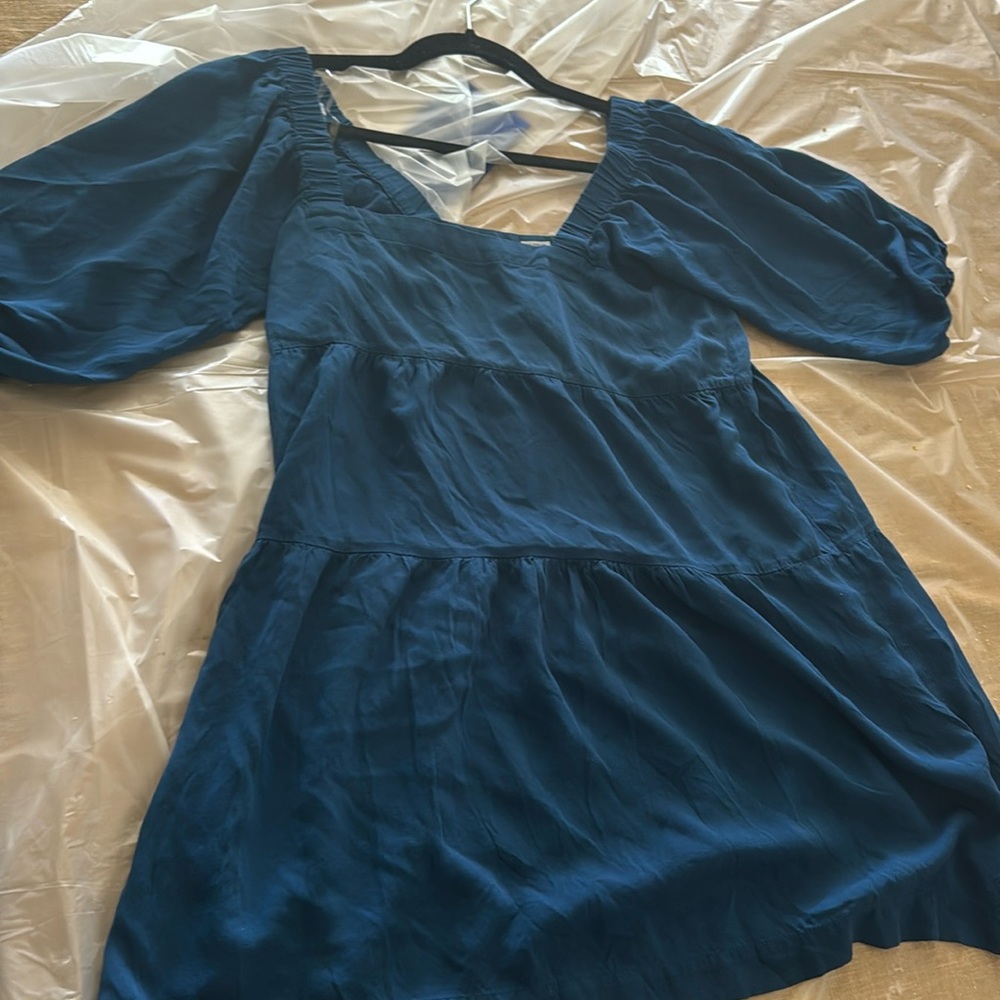 Blue Peasant Dress